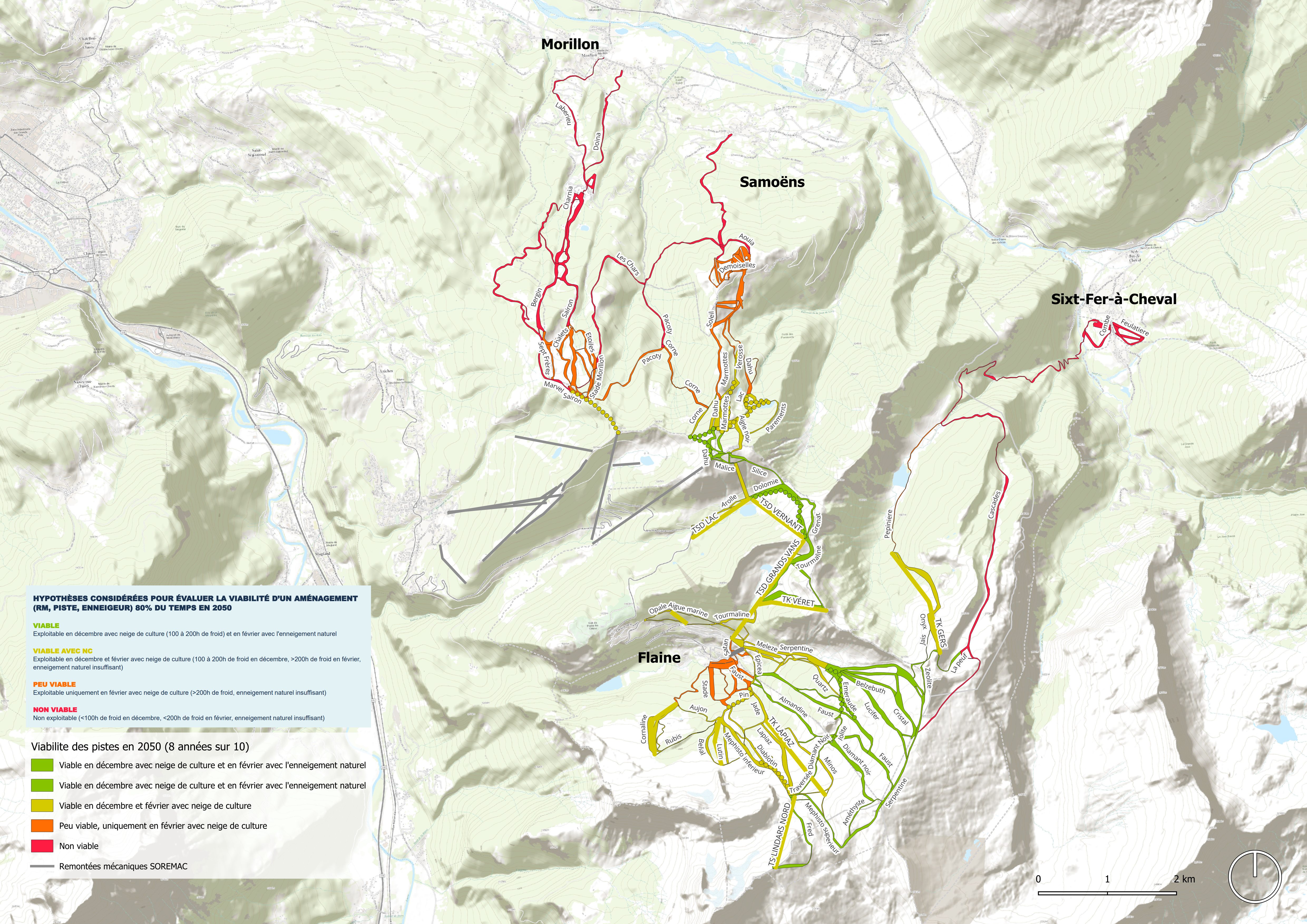 viabilité du domaine skiable du Grand Massif en 2050